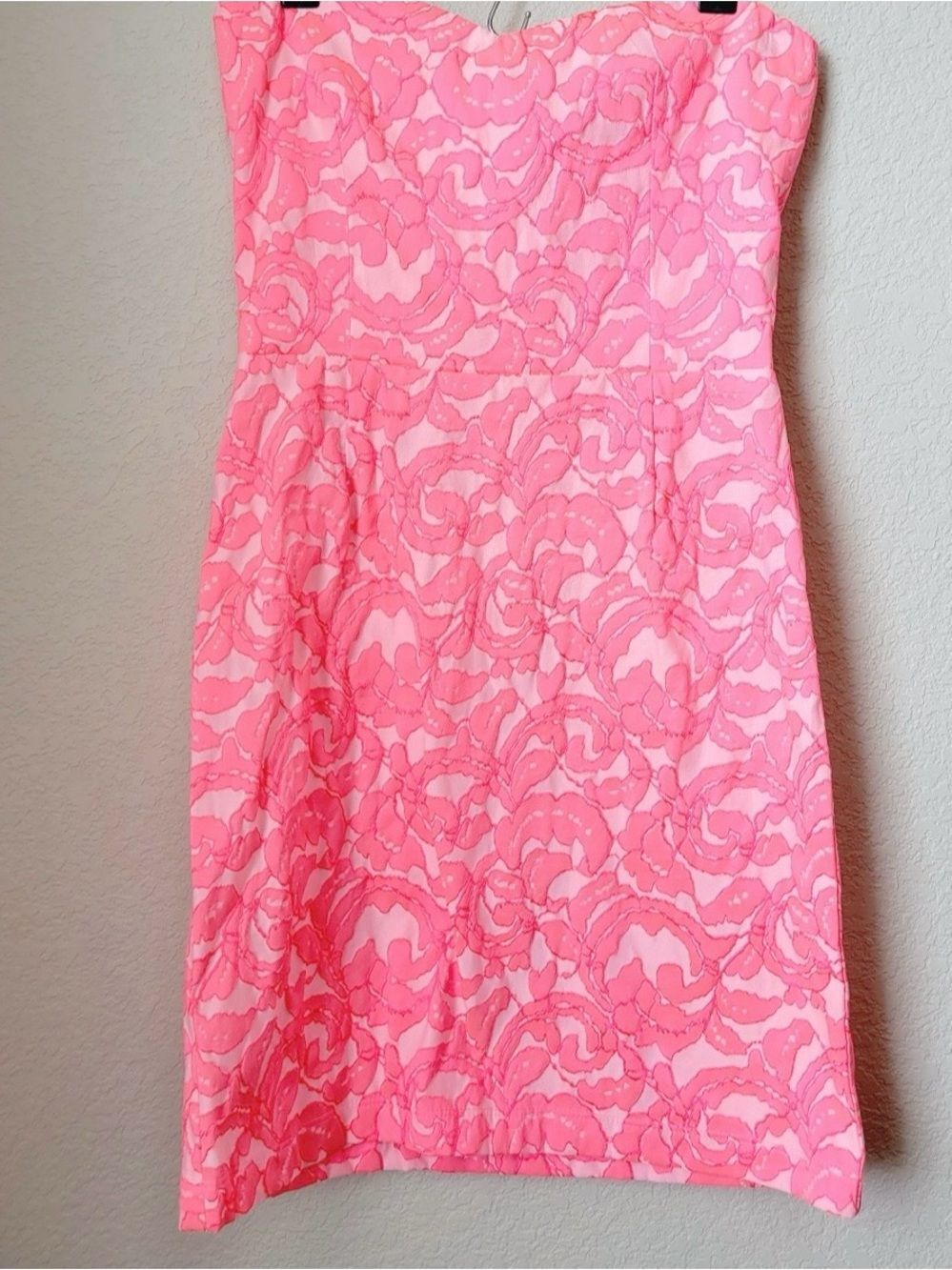 EUC Revolve Eight Sixty Strapless Pink Floral Jacquard Dress